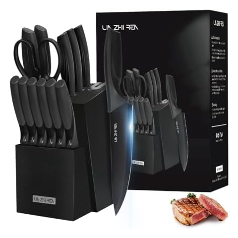 LIN ZHI REN 15-Piece Kitchen Knife Set Cover