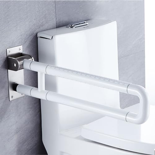 Maniglione per Wc 70CM, Maniglia in Acciaio Inossidabile Maniglione Bagno Disabili Maniglia Vasca Maniglia di Sicurezza per Doccia Maniglione di Sostegno Maniglioni per Anziani Bianco 70cm/27.5in