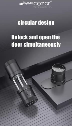 Image of Escozor RFK02 Smart Knob Digital Keyless Fingerprint Lock for Bedroom & Office with Password,Smart Card,Mechanical Keys & Bluetooth Mobile App Control