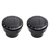 ALEOED 2 Pieces Dashboard Air Conditioning Deflector Outlet Vent Exhaust Grille Side Roof Round Air Ventilation Outlet Black for Car RV ATV A/C 60mm/2.3in