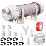 Lounsweer Condensate Neutralizer Kit with 925g Ceramic Balls, Transparent Tube with Complete Fittings, Wall-Mount Clamps, PVC Tubing & PTFE Tape, etc. for HVAC Furnace and Boiler, Replaceable Media