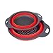 Liuboo Silicone rétractable Multicolore en Option Panier de Lavage en Silicone Pliant Rond Panier de légumes et de Fruits-Rouge_S