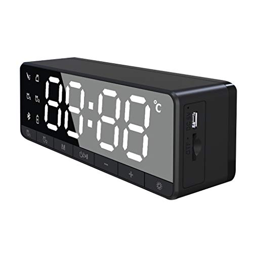 Baoblaze LED Relógio De Espelho Com Alarme Bluetooth 5.0 Alto-falante Baixo Termostato Rádio FM - Pr