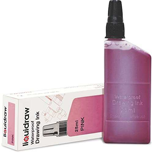 Encre à dessin étanche rose 25 ml (compatible avec les stylos Rotring Isograph)