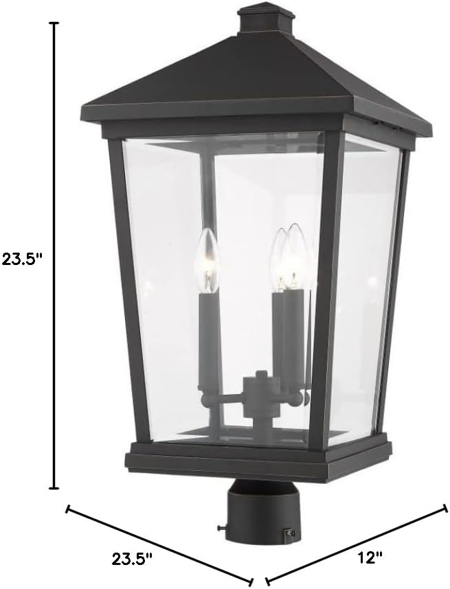 Miniatura 9 de Z-Lite 568PHXLR-BK - Accesorio de montaje de poste para exteriores con 3 luces, color negro