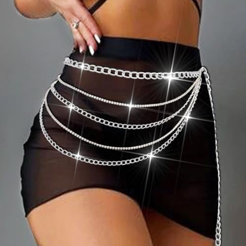REETAN Waist Chain Belts Fashion Rhinestone Body Jewelry for Women4