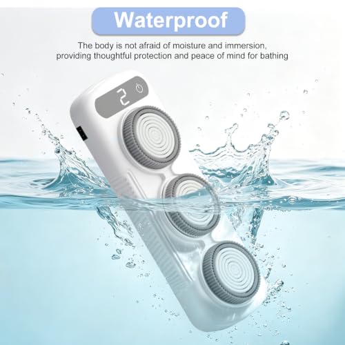 Image of Electric Back Scrubber for Shower Wall, Shower Back Scrubber Wall Mounted | No Battery Needed Waterproof Exfoliating Scrubber with 1Massage Foot Mat & 10Cable Clip，Powerful Performance