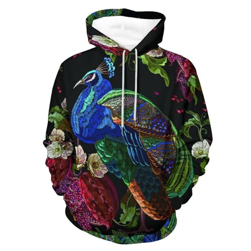 Hoody sweatshirt fleurs de paon idéal pour vos sorties détente