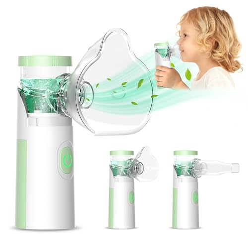 SANEWE Nebulizador Portátil Recargable para Adultos y Niños - Inhalador Ultra Silencioso Diseño Ergonómico con Mango para Uso en Casa y Viaje | Fácil Transporte y Operación