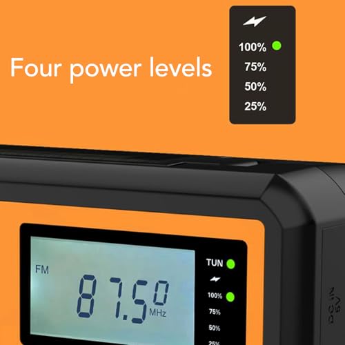 Radio de emergencia con manivela solar y linterna LED miniatura 4