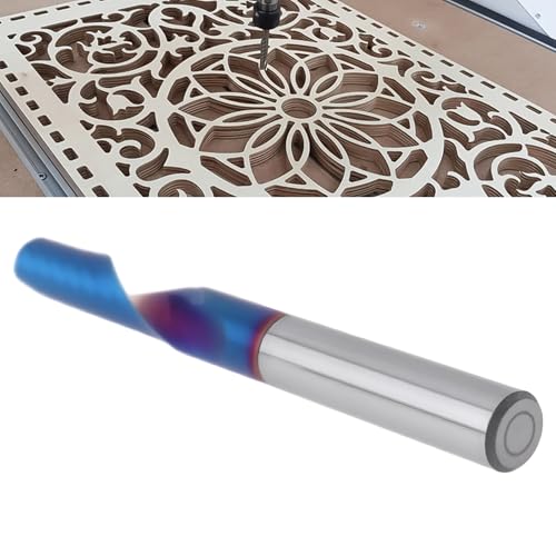 Briny River 1/4 Zoll Schaftfräser mit Einer Nut Hartmetall-Schaftfräser für Aluminium Kupfer Stahl Sperrholz MDF 63,5 X 25,4 X 6,35 Mm