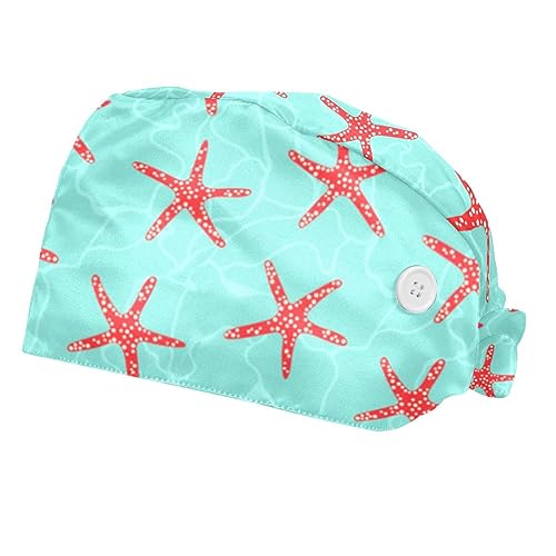 Casquettes de travail et cuisine VERED à motifs étoiles de mer pour rester au frais en service