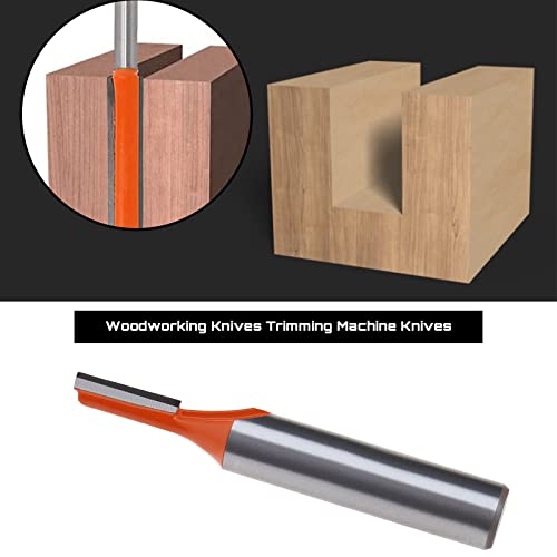 YINETTECH 3PCS 8mm Shank Groove Cutters Set Router Bits Straight Single Flute Bit Carbon Steel Wood Milling Cutter Woodworking Milling Tools Cutting Diameter 3mm/4mm/5mm - Image 2
