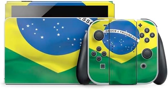 Skinit Decal Gaming Skin Compatible with Nintendo Switch OLED (2021) - Brazil Flag Design