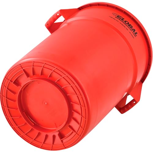 Caneca de basura redonda 44 galones rojo plástico miniatura 2