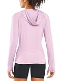 ALLZERO Women's Sun Protection Hoodie UPF 50+ Lightweight Long Sleeve with Back Breathable Mesh for Outdoor Fishing Hiking SEAPINK-M