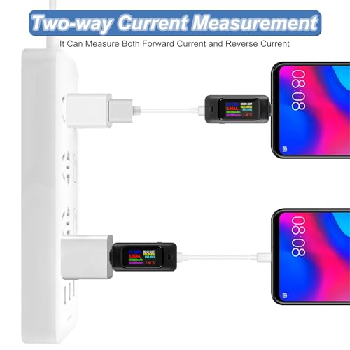 Image of USB Tester Type-C Voltmeter Voltage Current Tester Power Meter Multimeter Ammeter Type C USB Charger Tester Color Display Capacity Voltage Current Detector 0-5A 4-30V