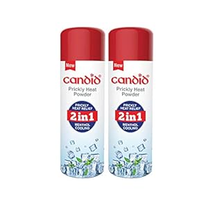 Candid Prickly Heat Powder 120g with Natural ingredients like menthol,neem etc(Pack of 2), White