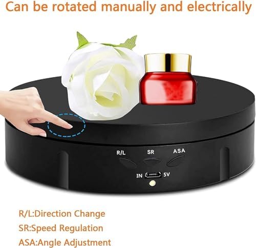 Electric Rotating Turntable for photography,Rotating Display Stand,360 Degree Motorized Rotating Display Stand with USB Power Cable,for Video Shooting Props Photography Turntable