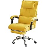 NUPONO Stuhl Für Computerspiele 360° Drehbare Chefbürostühle Chefsessel Aus Weichem Flockstoff Ergonomisches Liegen Mit Verbundenen Armlehnen (Farbe : Yellow)