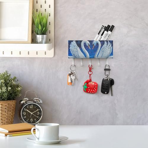Llaveros prácticos de 5 ganchos para llaves de pared resistentes 8