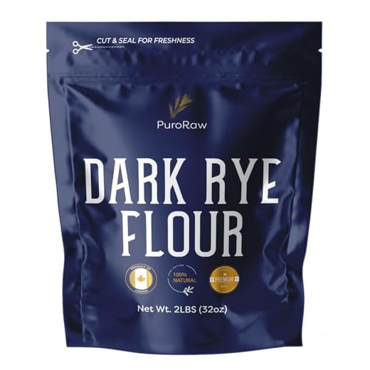 PuroRaw Dark Rye Flour, 2lbs, Dark Rye Flour for Bread Machine, Pumpernickel Flour, Whole Rye Flour for Baking, Rye Bread Flour, Pumpernickel Meal, Non-GMO, Batch Tested, Product of Canada