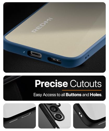 Image of WOW IMAGINE Shockproof Hybrid Back Cover for Redmi A5 2025 | Poco C71 | Hard Slim fit Back Case | PC & TPU | Clear Transparent Case - Blue