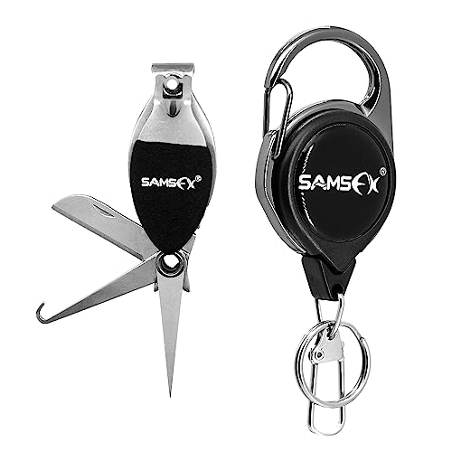 SAMSFX Fishing Nippers Multifunction Line Cutter with Blade Stainless Steel Fishing Line Clipper Combo