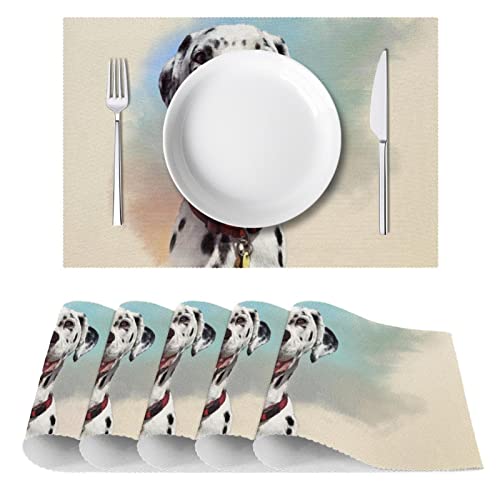 Sets de table chien dalmatien antidérapants grand format table à manger