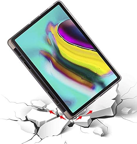 Elfia Samsung Galaxy Tab A7 SM-T500 T505 T507 ile Uyumlu Kılıf Silikon Yumuşak 4 Farklı Stand Olabilen Kalem Bölmeli Kapaklı Tablet Kılıfı Açık Yeşil