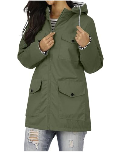Veste imperméable femme à capuche zippée, légère et respirante pour plein air et randonnée