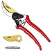 Garden Force 8.5" Gardening Bypass Hand Pruners, Titanium Blade, Dropped Forged Steel Adjustable latch For Smaller Hands, Durable & Long Lasting Garden Shears, Professional Quality Garden Clippers
