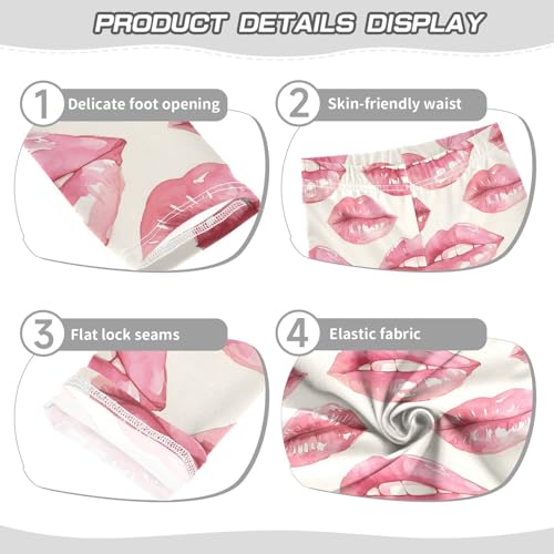 Kiss Me Female Lips Watercolor Girls Basic Leggings Comfortable Full Length Dance Pants Exercise3