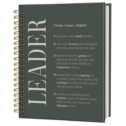 FLVGE Leadership Gift Green Notebook for Work, Employee Appreciation Gifts, Thank You Gift for Leader Mentor Boss Supervisor, Notebook for Women Men, Hardcover Spiral Journal 5.5 x 8.3 Inch