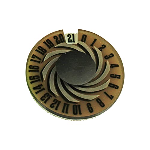 LITKO Life & Wound Counter Game Dials Wheel | Command Points | Victory Point Tracker | Tabletop & Miniature Games | Collectible & Living Card Games | Numbered 0-21(Transparent Bronze)