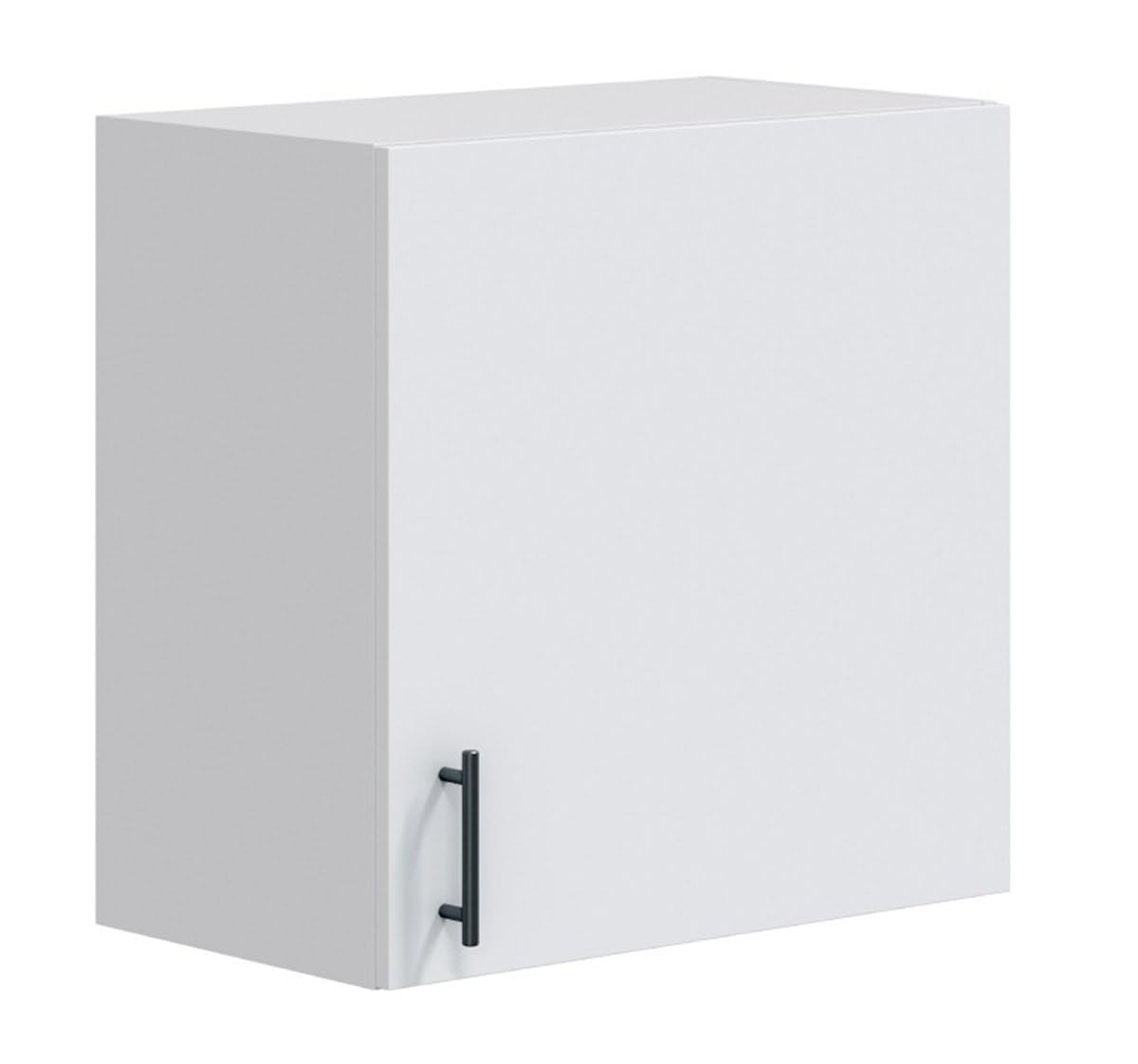PEGANE Meuble à Suspendre, Meuble Haut pour Cuisine avec 1 Porte Coloris Blanc Brillant - Hauteur 59 x Longueur 60 x Profondeur 34 cm