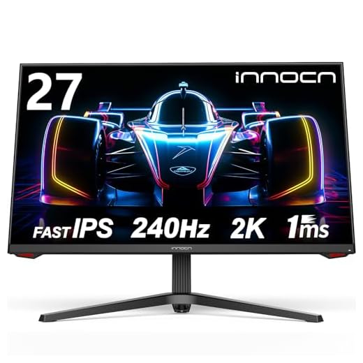 INNOCN 27G1S Plus 27 inch Gaming Monitor 240Hz 1440P 2K QHD G-Sync Compatible Fast IPS PC Desktop Computer Display 1ms DisplayPort HDMI 2.1 Height Adjustable Stand, VESA Mountable - Black