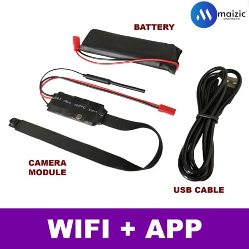 Image of Maizic Smarthome Smart WiFi Shirt Button /Pinhole Security Camera Full HD 1920X1080P Live View Motion Detection Audio Recording SD Card Support