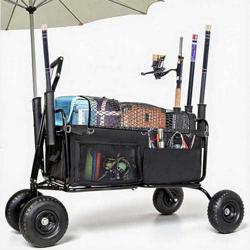 Black Beach Surf Fishing Wagon Cart
