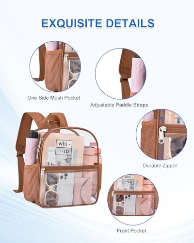 Image of Clear Backpack for Stadium Events, 12x12x6 Small Clear Plastic bag with Reinforced Straps for Game Security Festival Concert