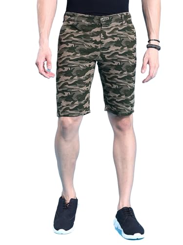 Image of The Indian Garage Co Men Slim Fit Solid Mid-Rise Woven Shorts