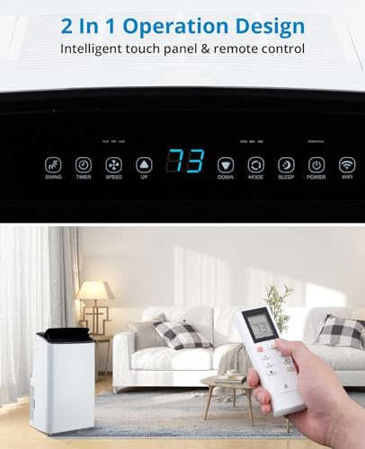 Image of Garvee 1,4000 BTUs Portable Air Conditioner for 750 Sq.Ft Max.Portable AC Unit with Dehumidifier, Fan, Sleep, 24H Timer&Installation Kit, DOE Certified, Ceer 7.7,48dB,Remote Control,1115W,Black