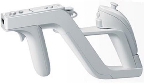 Zapper Gun for Nintendo Wii to Insert Remote Controller and Nunchuck White
