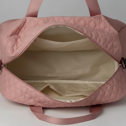 Image of WILDHORN 37 litres Nylon Travel Duffle Bag for Men & Women | 49 cm Weekender Gym Bag with Back Zipper Pocket & Trolley Strap | Overnight Cabin Luggage Shoulder Bag (Rose)