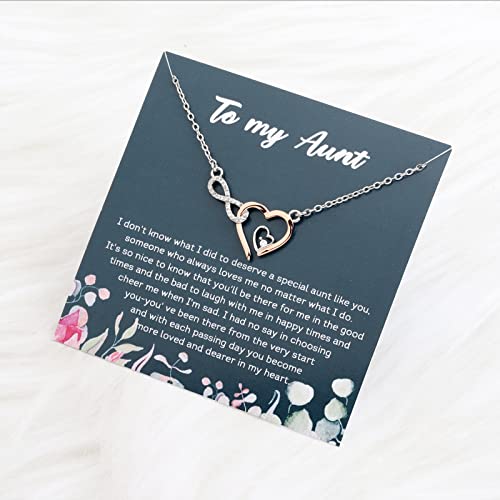 PLITI Aunt Gift From Nephew Niece - Infinity Heart Pendant Necklace - Auntie Appreciation Jewelry3