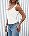 BTFBM 2026 Spring Tops for Women Summer Scoop Neck Ribbed Henley Button Sleeveless Casual Basic Tank Top Clothes Outfits(White, X-Large)