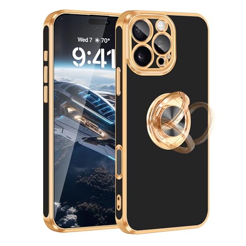 Coque iPhone 16 Pro souple antichoc TPU fine avec béquille magnétique noire