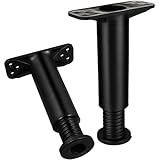 Pieds de support centraux réglables pour lit : support central noir pour cadre de lit, s'harmonisant avec la plupart des styles de lit, y compris le style campagnard, rustique ou moderne