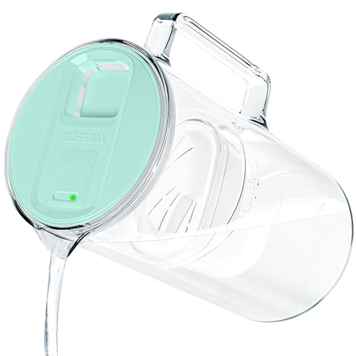 Wessper Jarra Filtradora de Agua con Indicador LED, 3 Litros, Jarra Agua Cristal, Jarra con Cartucho F:pakiiltro Agua, Filtro de Agua, sin de BPA "BPA FREE", Menta