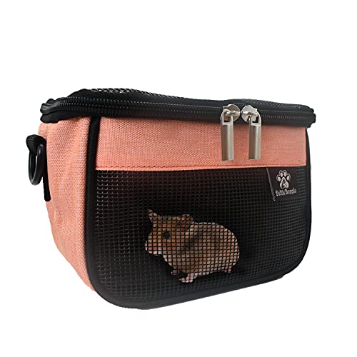 ELEGX Small Animal Travel Bag for Chinchillas, Bird Cage Travel Parrot Case, Portable Breathable Hamster Shoulder Bag Handbag, Durable Canvas Outing pet Carrier Purse